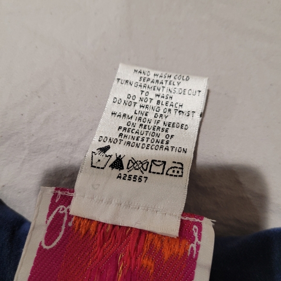 Quacker Factory Women's 2X Blue Velour Zip front jacket w/rhinestone trim - Picture 10 of 10